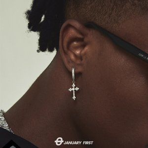 Diamond cross earrings